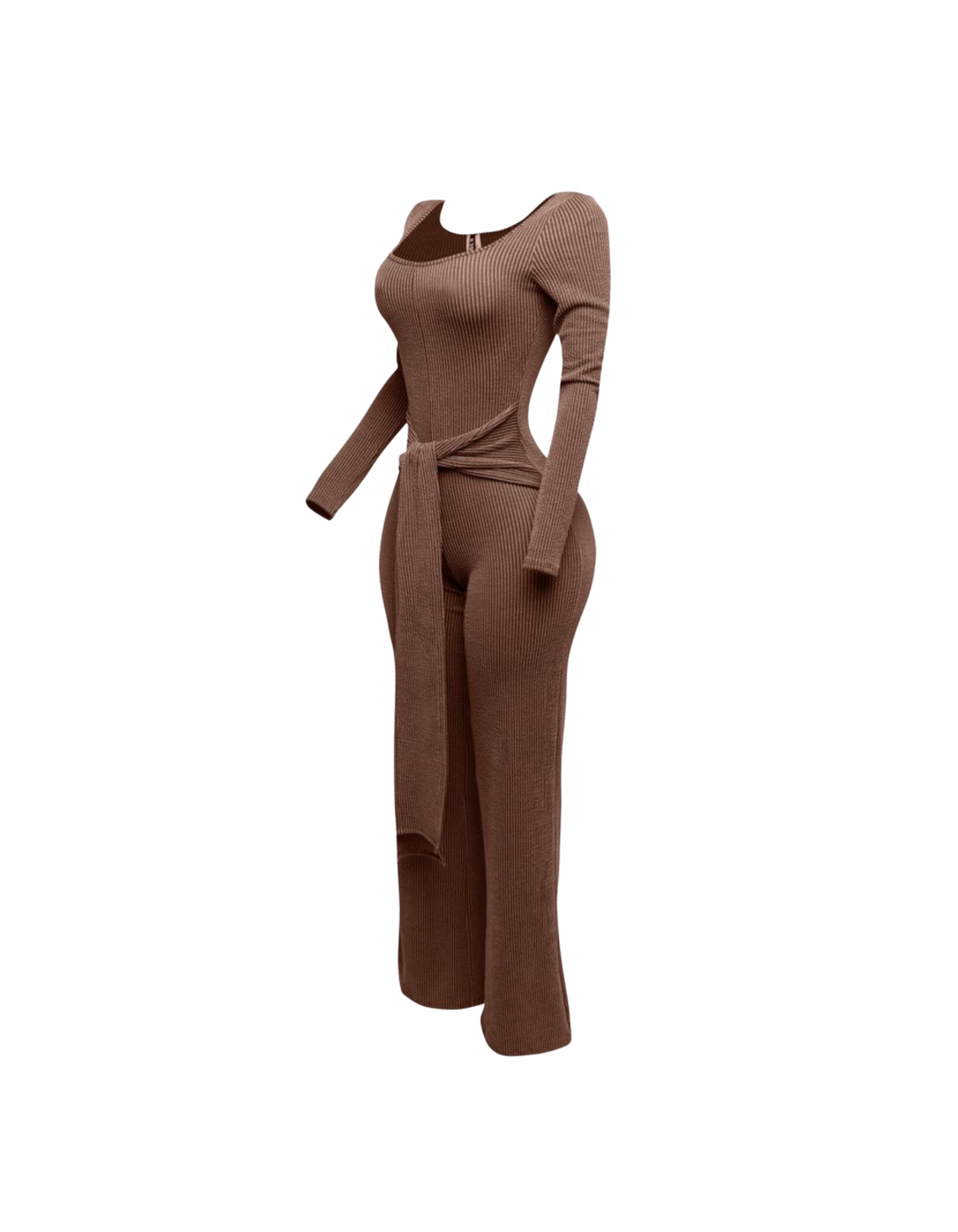 Ribbed Tie Jumpsuit