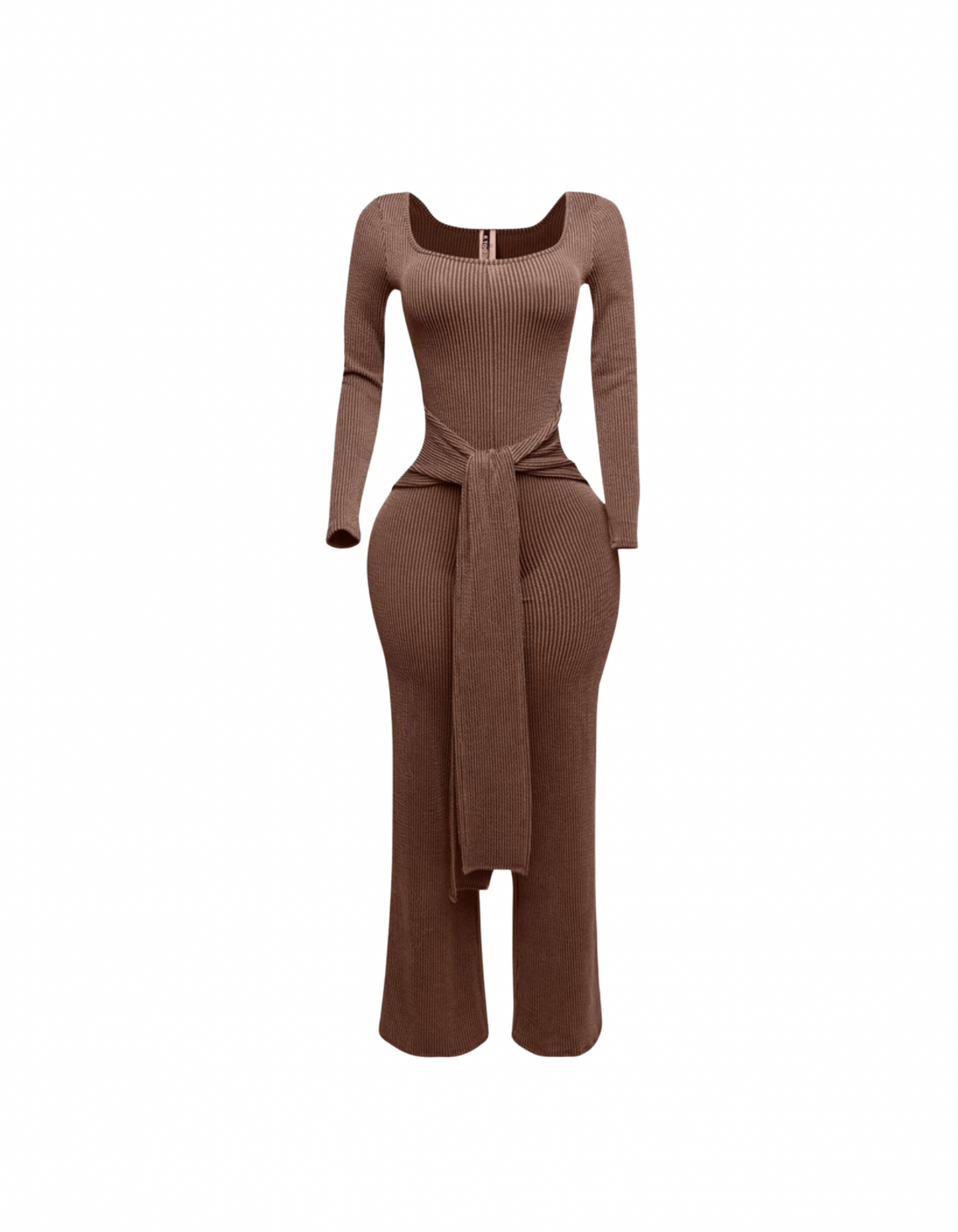 Ribbed Tie Jumpsuit